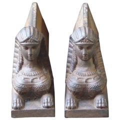 19th Century French Sphinx Andirons or Firedogs