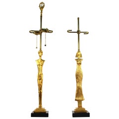 Pair of Giacometti Style Table Lamps