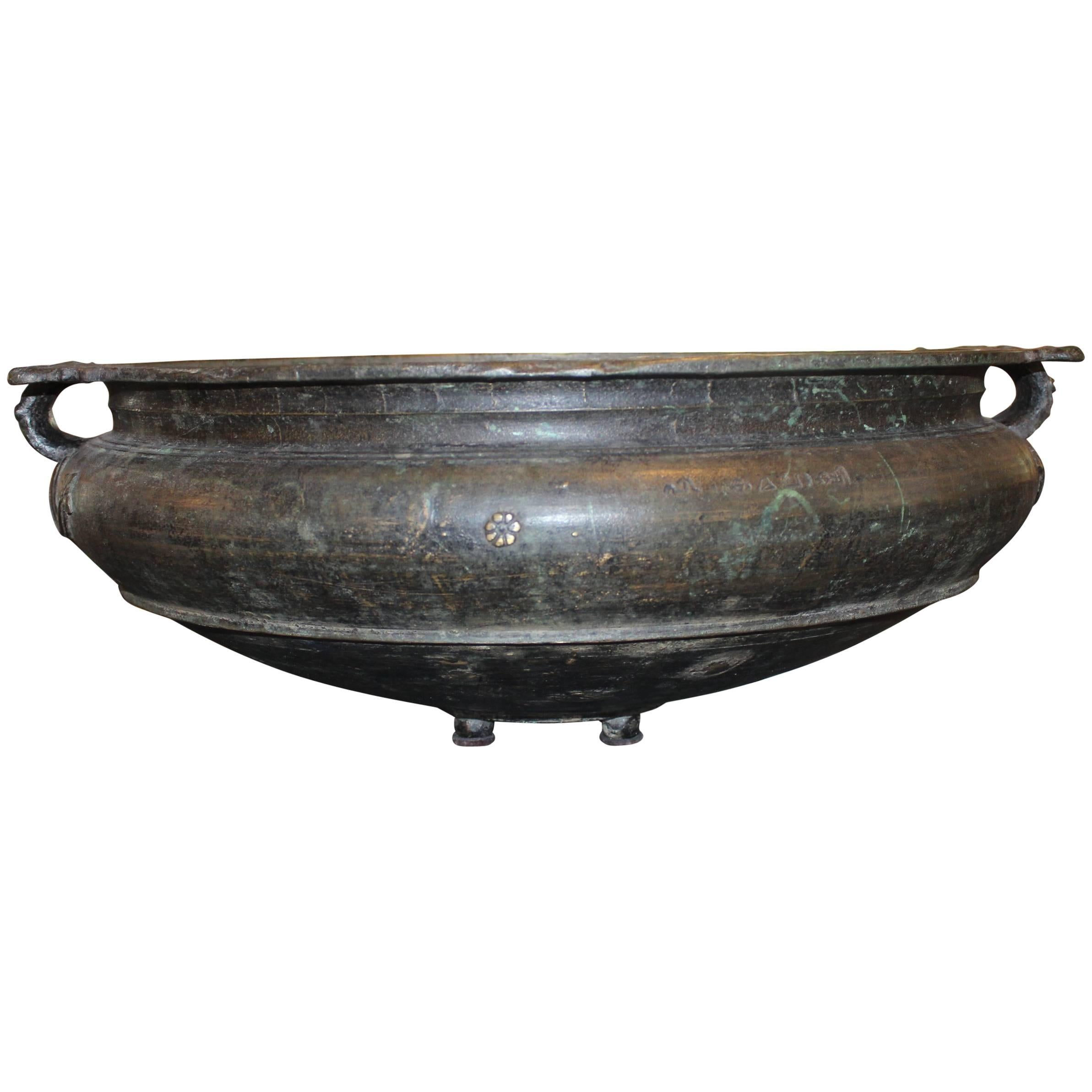 Antique Cast Bronze Urli Bowl, Southern India