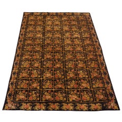 Antique English Floral Savonerrie Rug, circa 1930