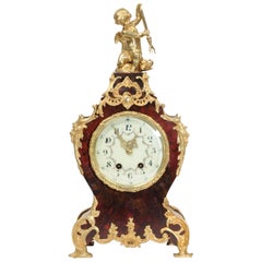 Large Antique French Ormolu-Mounted Clock, Neptune and Dolphin