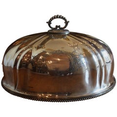 Couvercle de plat à dôme en argent anglais du 19e siècle pour réchauffer les aliments