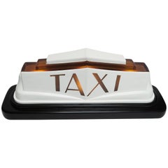 1930s Art Deco Molded Glass Taxi Cab Top Light