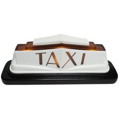 Vintage 1930s Art Deco Molded Glass Taxi Cab Top Light