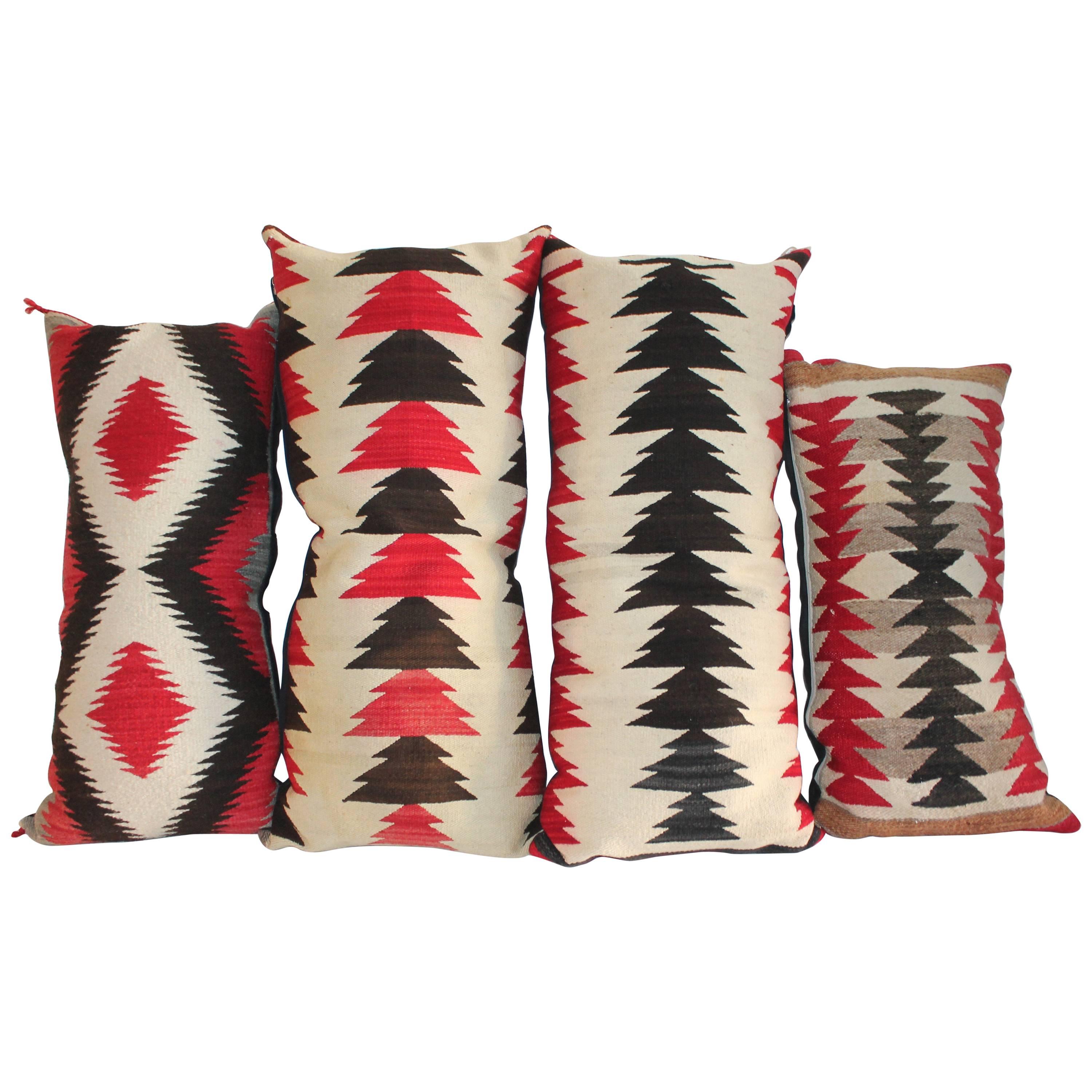 Navajo Weaving Bolster Pillows / Collection of Four