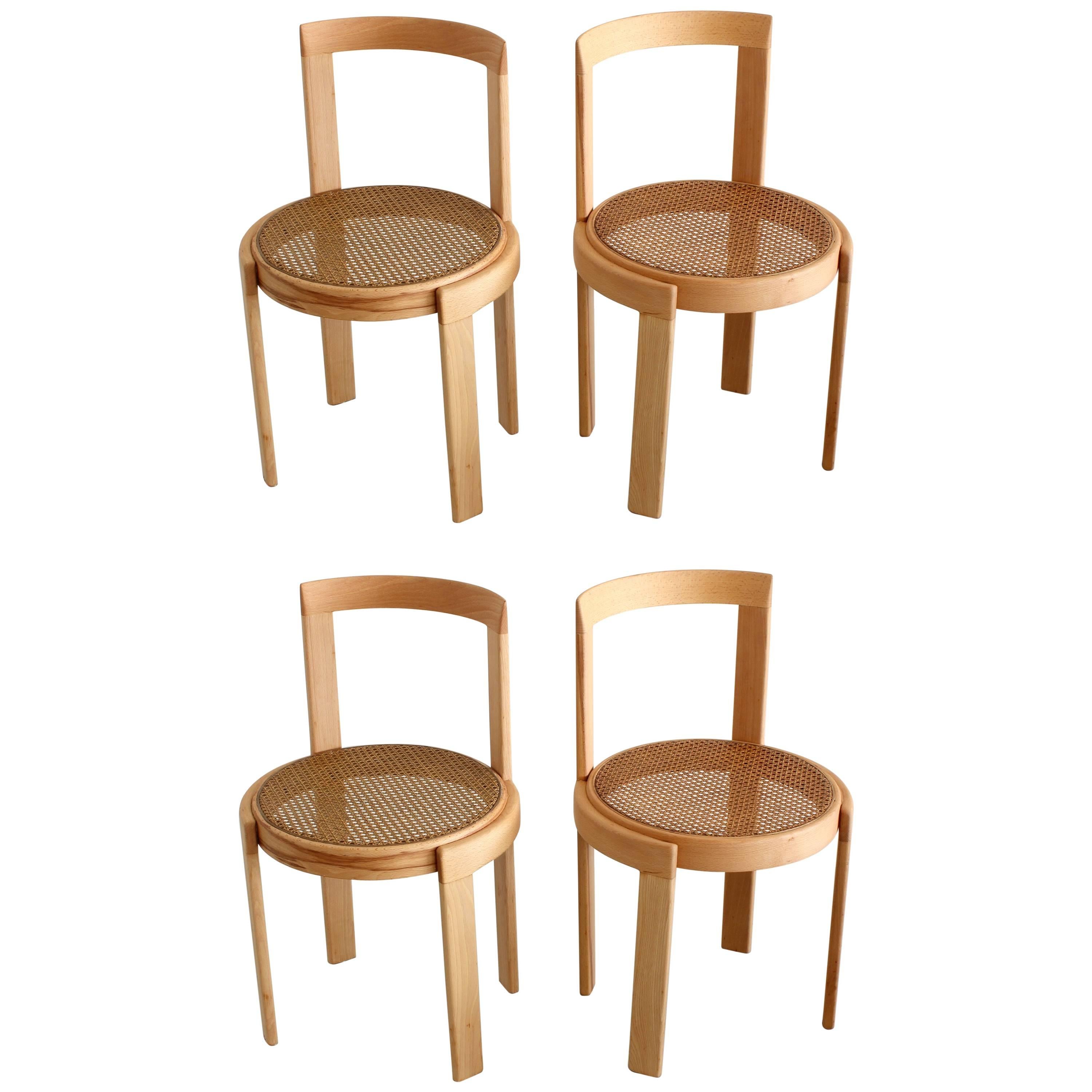 Italian Bentwood Cane Chairs in Natural Beech