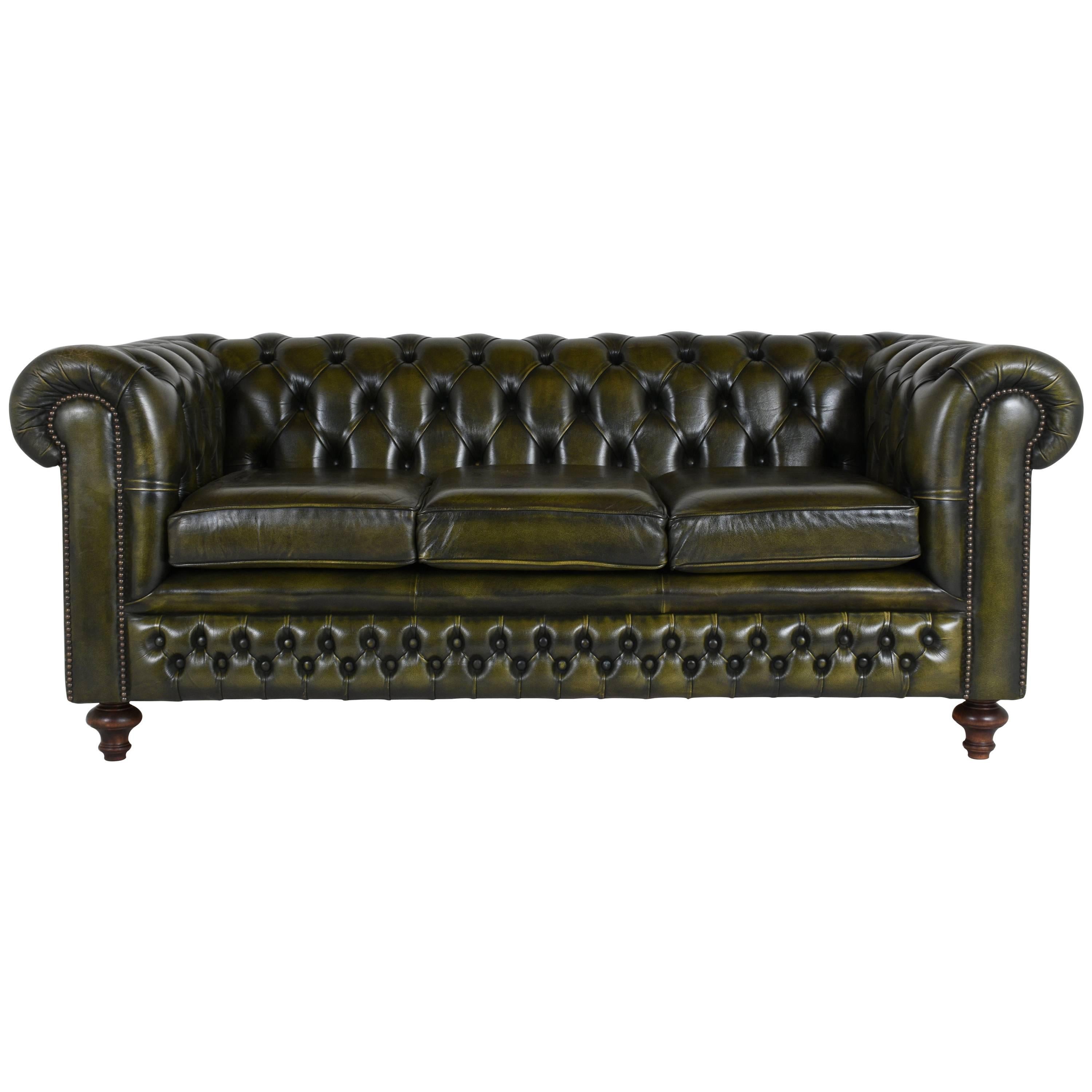 Vintage Chesterfield-Style Sofa