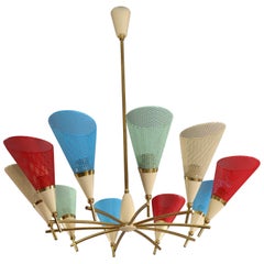 Colorful Italian Sputnik Ceiling Lamp, Italy, 1950 12