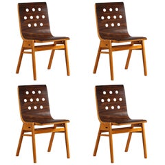 Four Stacking Chairs Designed Archtitect and Rainer, Vienna 1950
