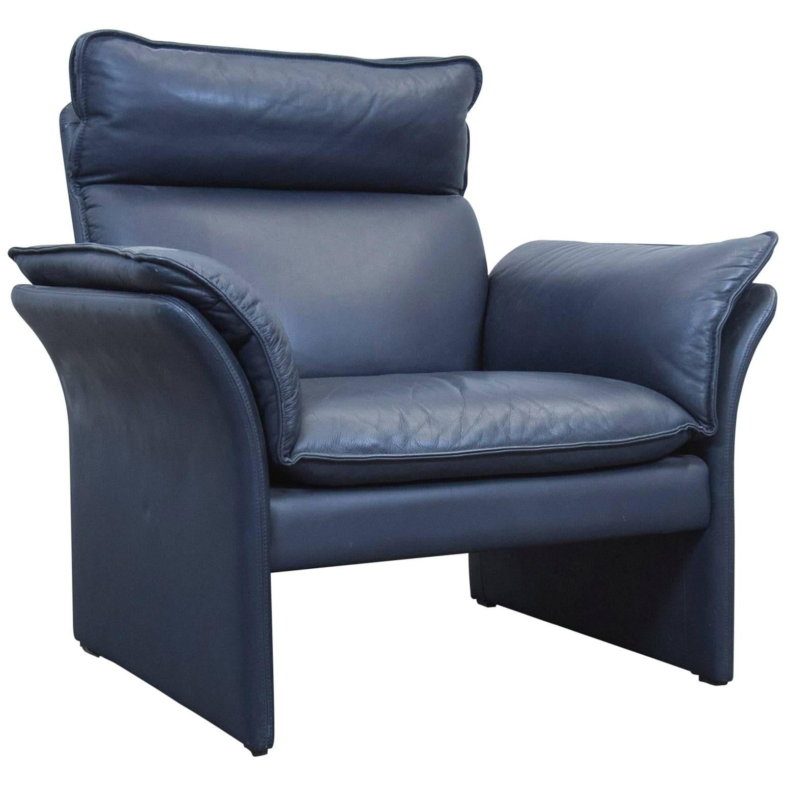 Dreipunkt Designer Chair Leather Blue Grey Couch Modern