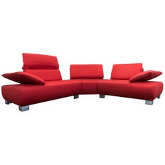 Koinor Volare Designer Fabric Cornersofa Red Function Couch Modern
