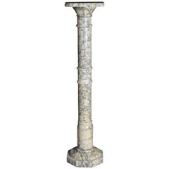 20th Century Elegant Marble Column, Pedestals in White