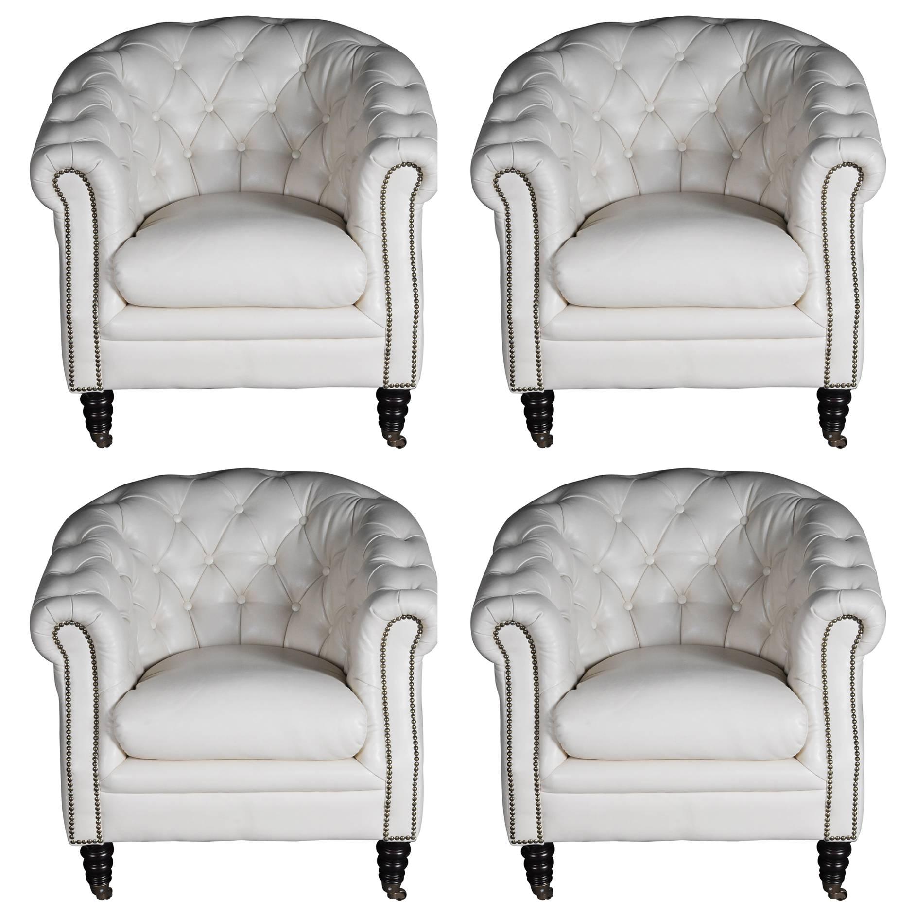 Set of 2 Chesterfield Club Armchairs, Lounge Armchairs, Italy