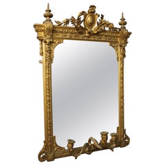 Antique Ornate Gilt Mirror Girandole