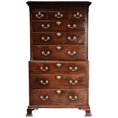 Mid-18th Century Mahogany Chest on Chest with Superb Original Patina