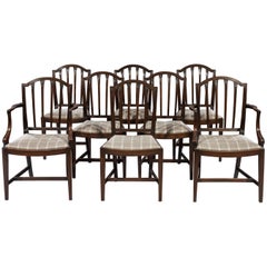 Set of Eight George III Period Mahogany Dining Chairs