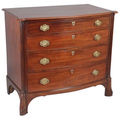 Mahogany Bow-Fronted Chest-of-Drawers of Channel Islands Origin