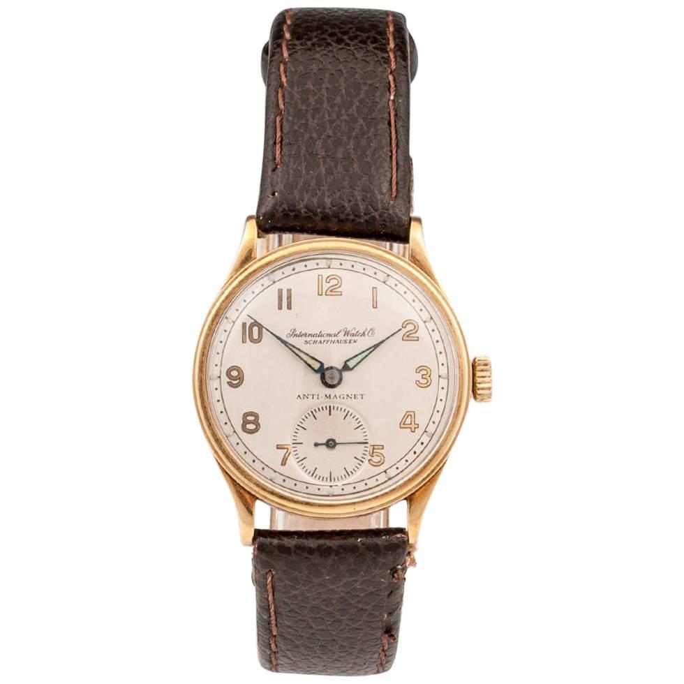 20th Century International Watch Company Schaffhausen Gold Wristwatch For Sale