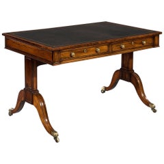 Early 19th Century Regency Period Rosewood Two-Drawer Writing Table