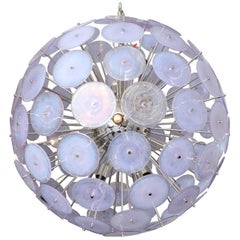 Large Alex Iridescent Murano Glass Disc Sputnik Chandelier