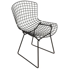 Vintage Harry Bertoia Black Wire Side Chair for Knoll