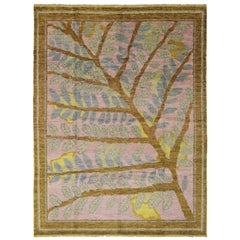 Contemporary Moroccan Style Rug with Tree and Leaves