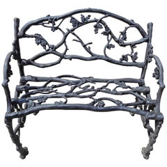 Garden Bench, Cast Iron in Twig or Rustic Pattern