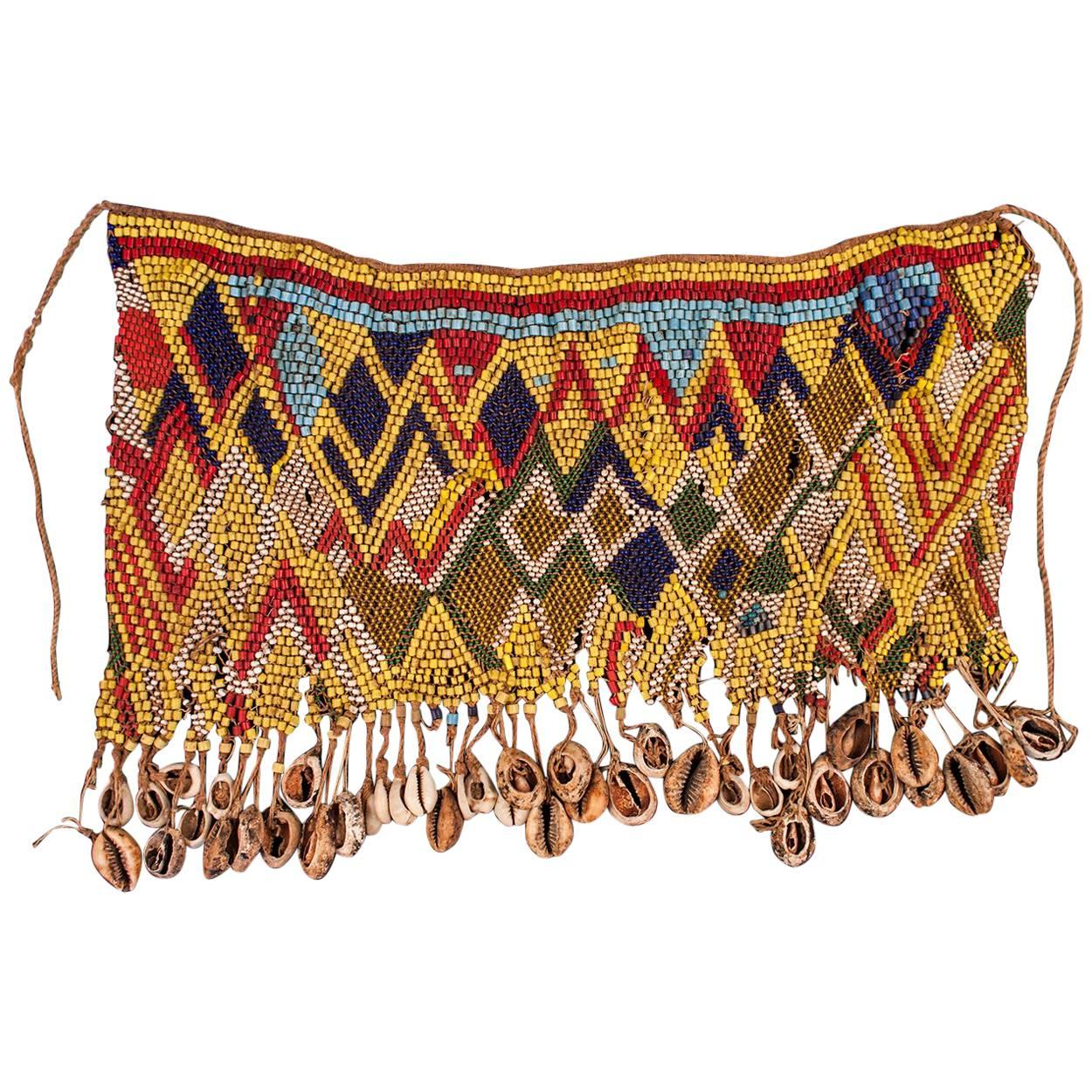 Mid-20th Century Tribal Beaded Cache-Sex Modesty Apron, Cameroon For Sale