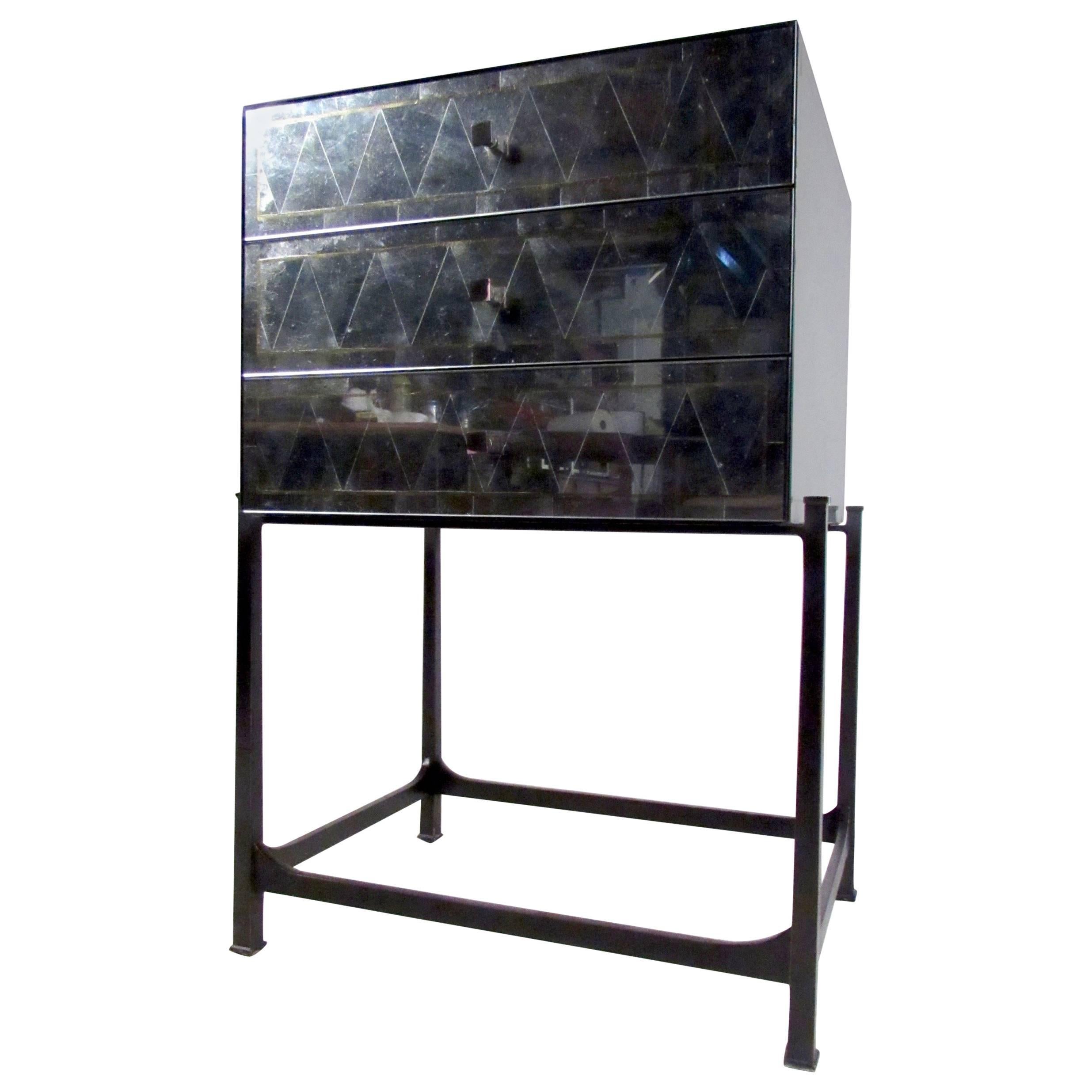 Contemporary Modern Mirrored Chest of Drawers