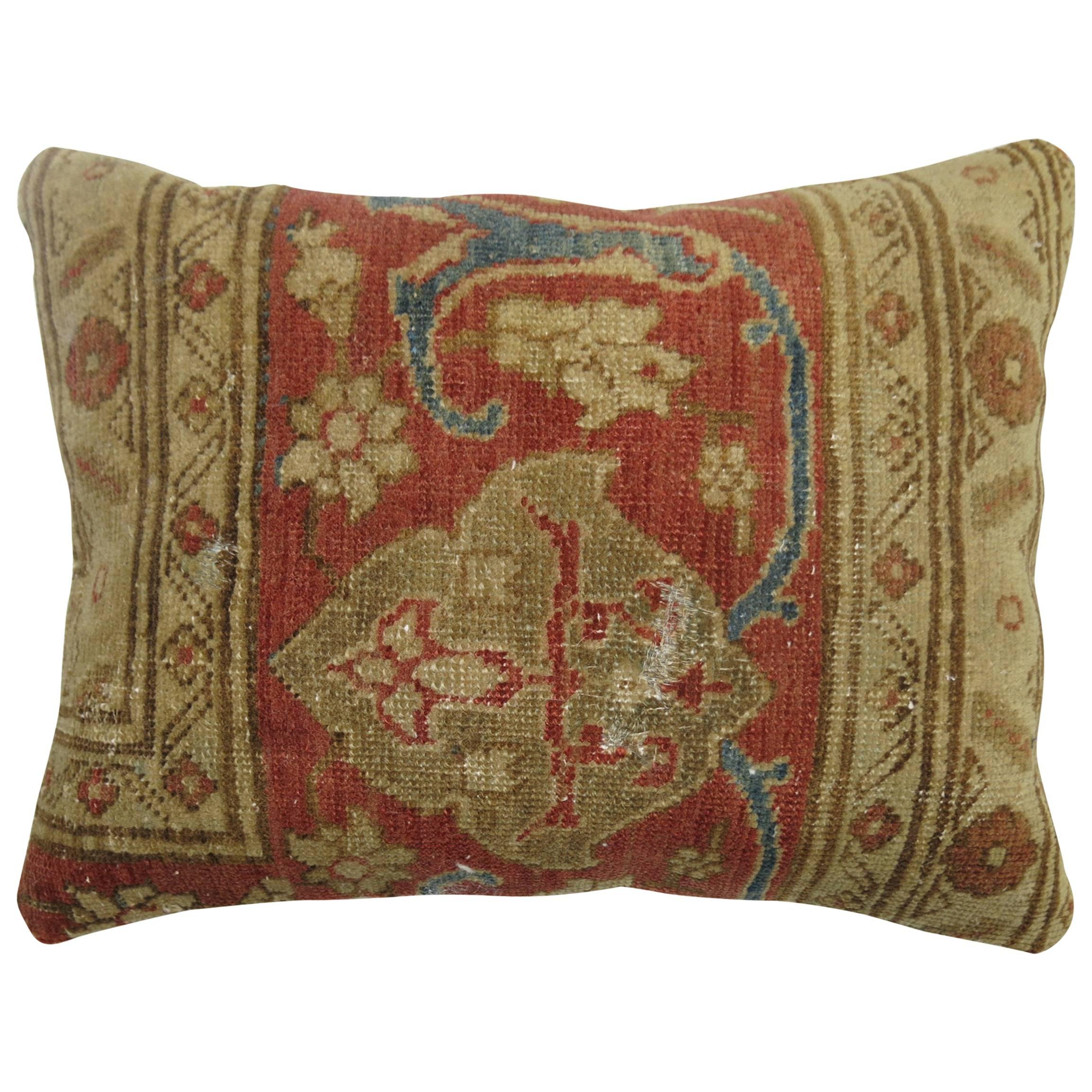 Terracotta Tabriz Border Rug Pillow