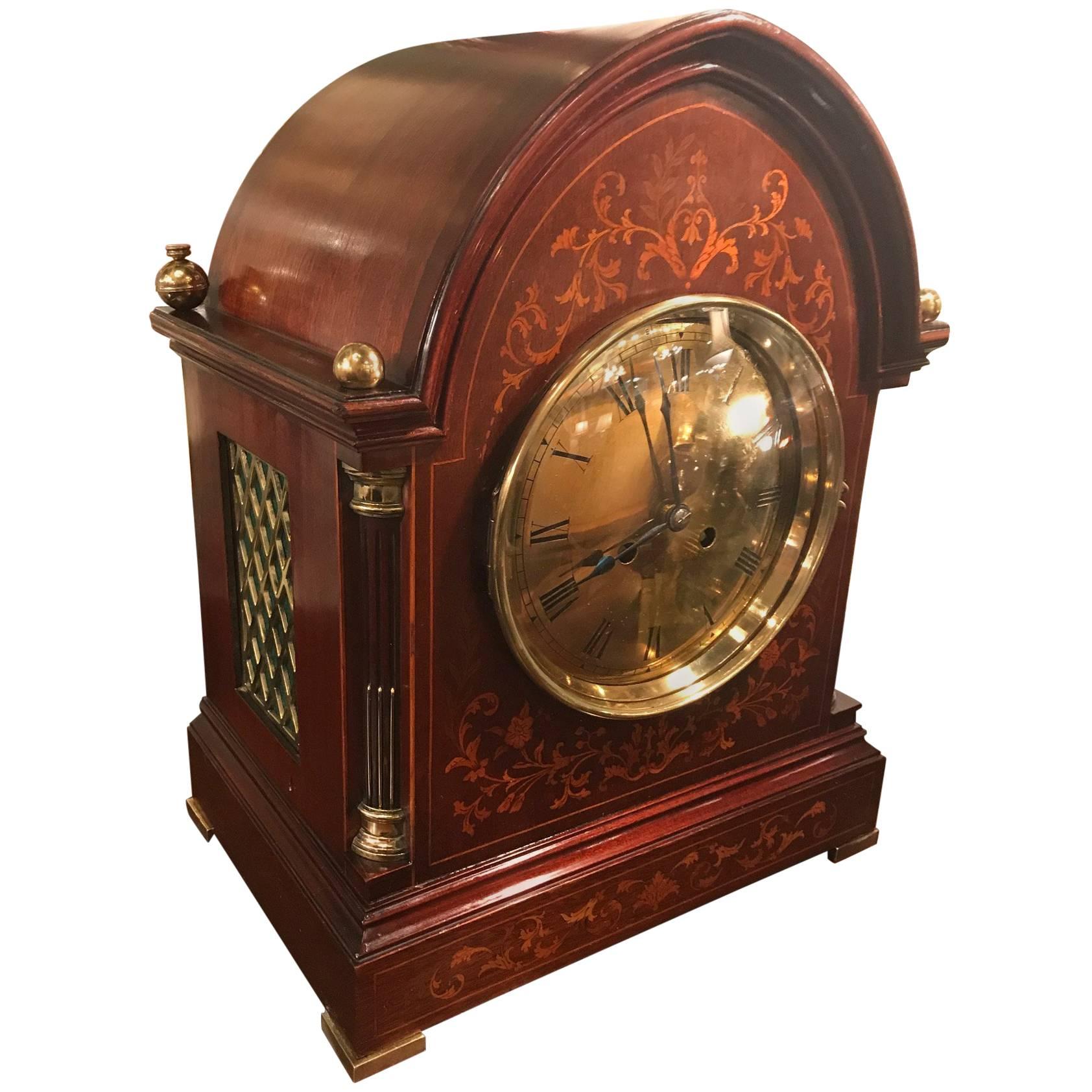 19th Century Mahogany Inlaid Bracket Clock