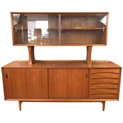 Arne Vodder OS-29 Teak Sideboard with Rare Floating Hutch