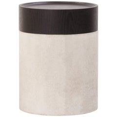 TOTEM Modern Side Table in Concrete & Stained Black Oak by Estudio Persona