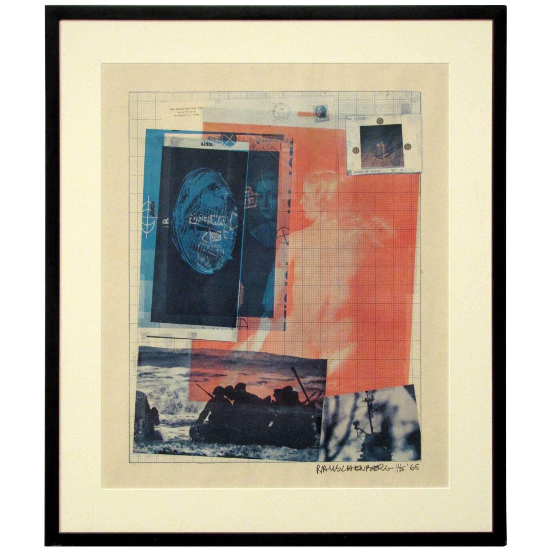 Robert Rauschenberg Paris Review Lithograph, Signed/Numbered, 1965