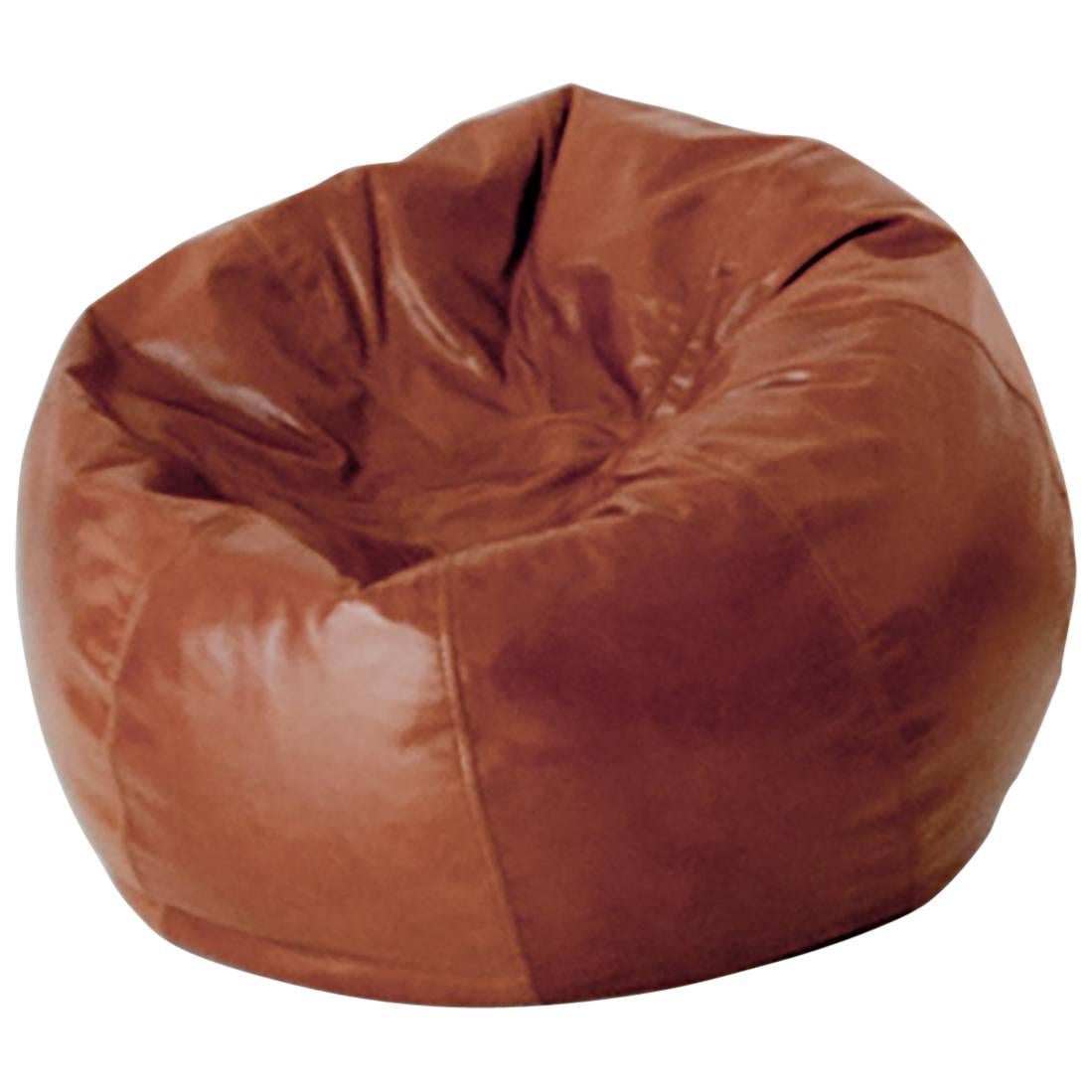 Contemporary Pouf Beanbag in Leather