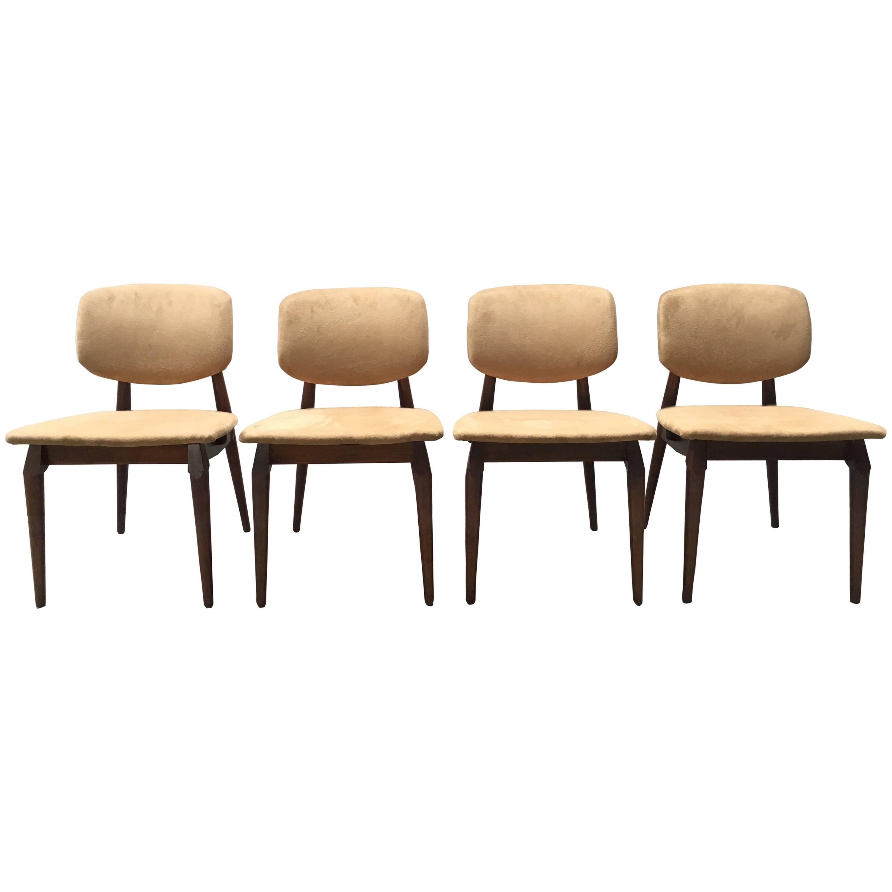 Midcentury Teak Dining Chairs, Set of Four