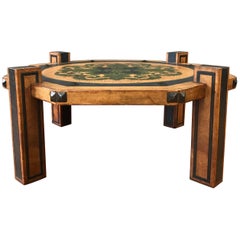 Arts & Crafts Leather Coffee Table in the Manner of Maitland-Smith