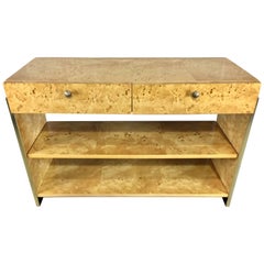 Milo Baughman Mid-Century Modern Burl Sideboard by Founders