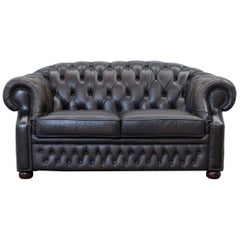 Centurion Chesterfield Leather Sofa Two-Seat Brown Vintage Modern