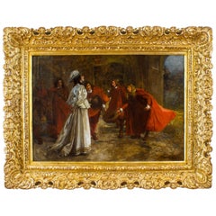 Antique Oil Painting by Edgar Bundy "My Lady Disdain"
