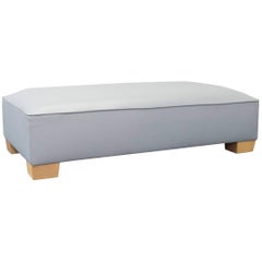 Frigerio Designer Leather Footstool Grey Pouff Couch Modern