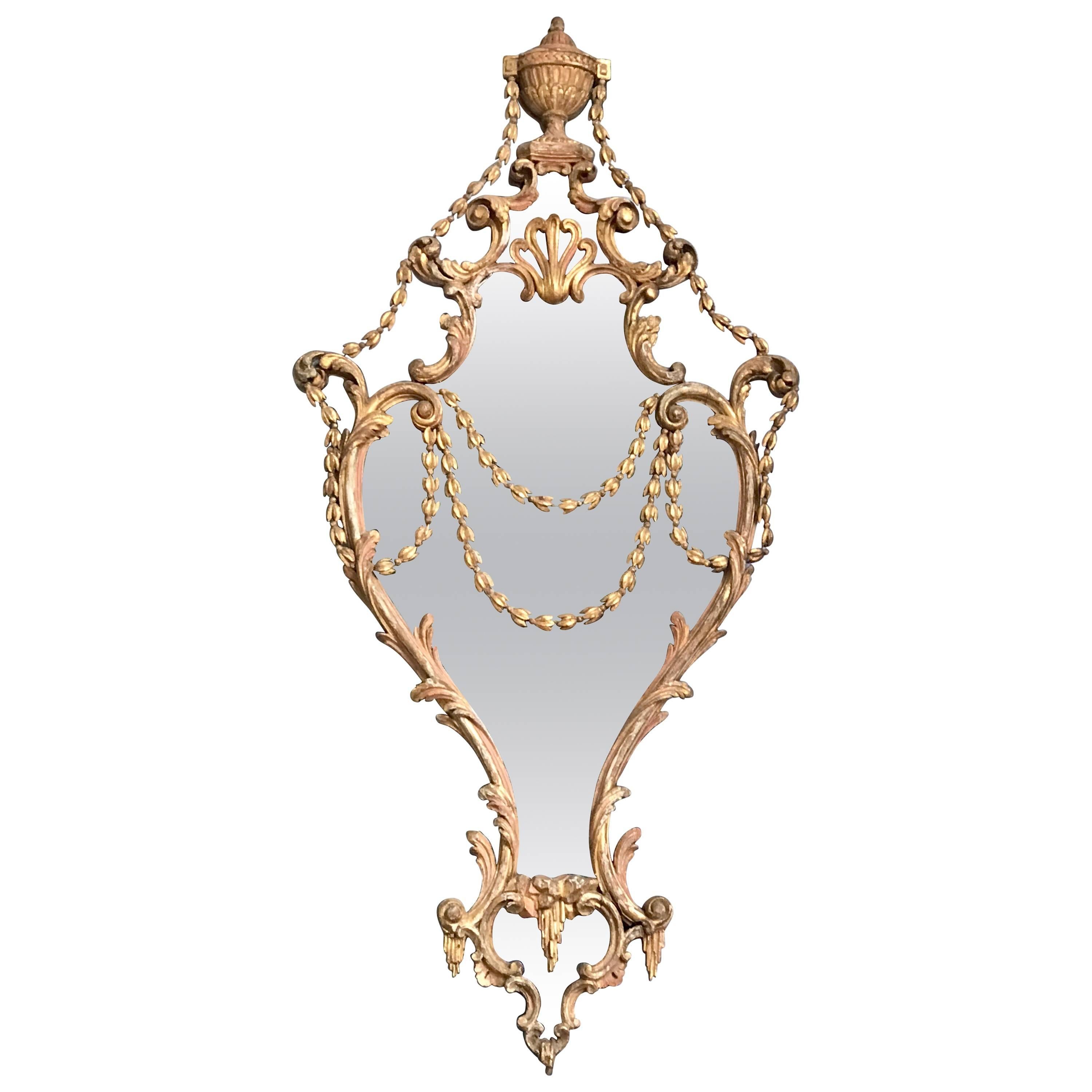 A Gilt Wall Mirror Chippendale Style  For Sale