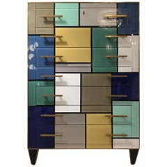 Italian Venitian 7 Day Chest of Drawers Style of Mondrian, circa 1970