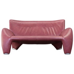 Leolux Echnaton Designer-Ledersofa Rot Zweisitzig:: Modern
