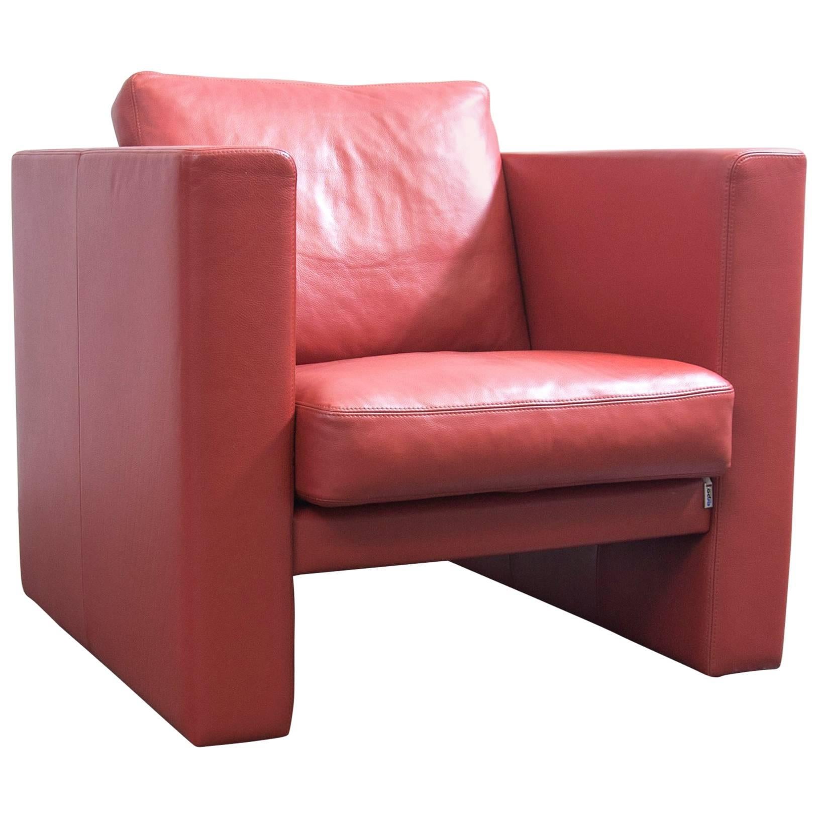 Erpo Designer Armchair Orange Red One Seat Couch, Modern