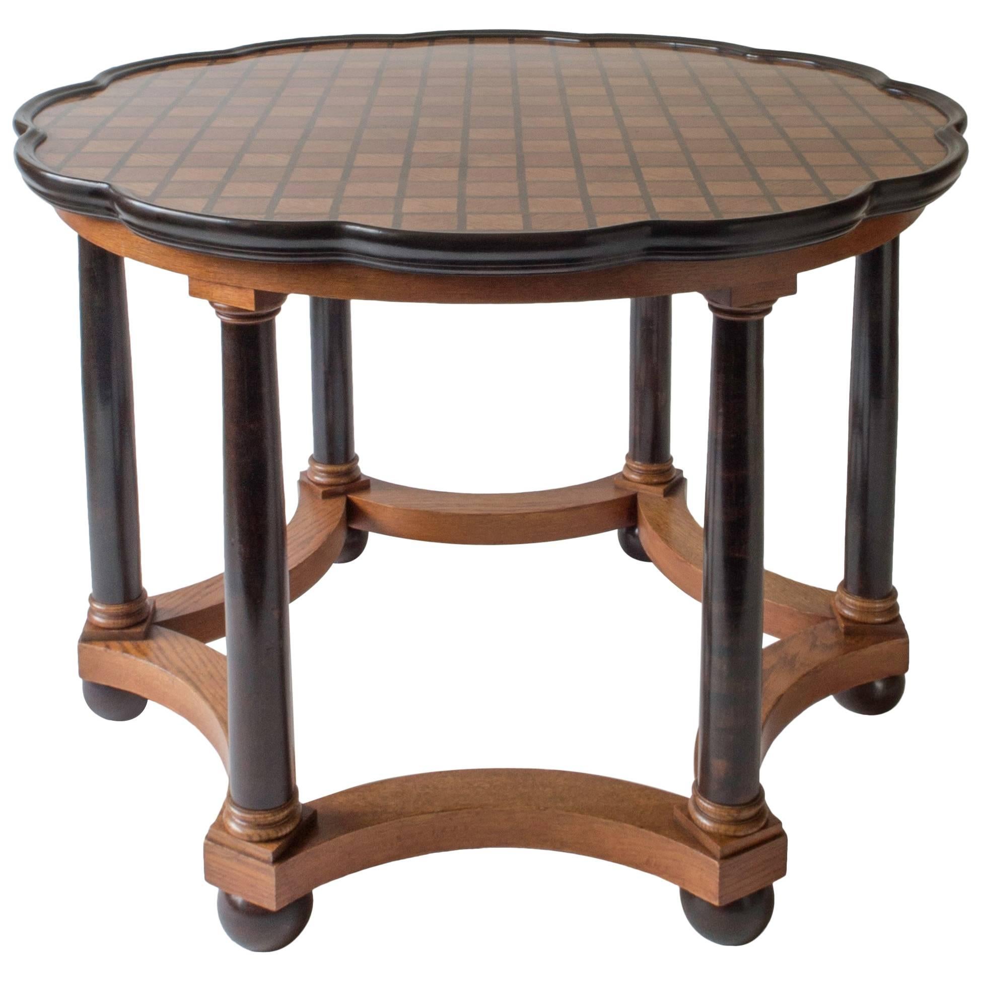David Blomberg Attributed, Swedish Oak and Ebonized Birch Center Table