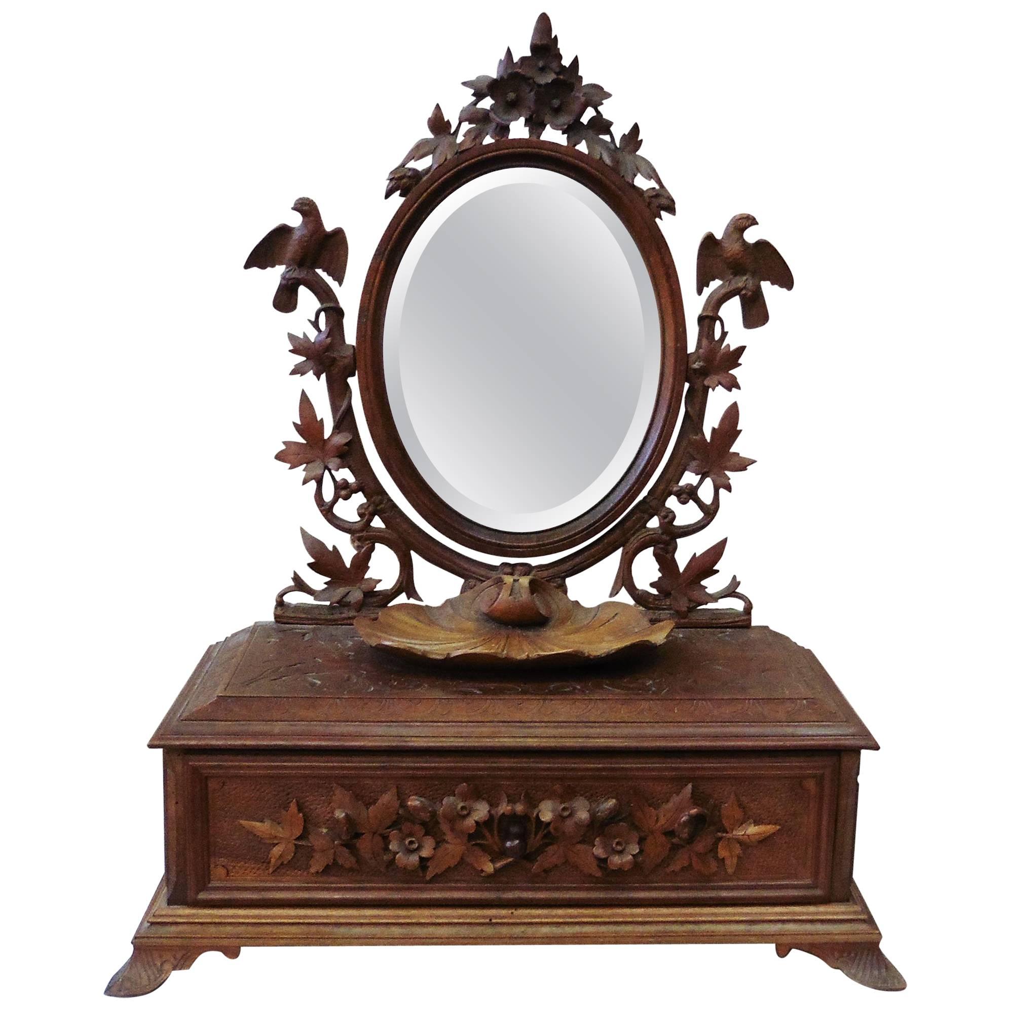 19th Black Forest Bird Vanity Mirror at 1stDibs