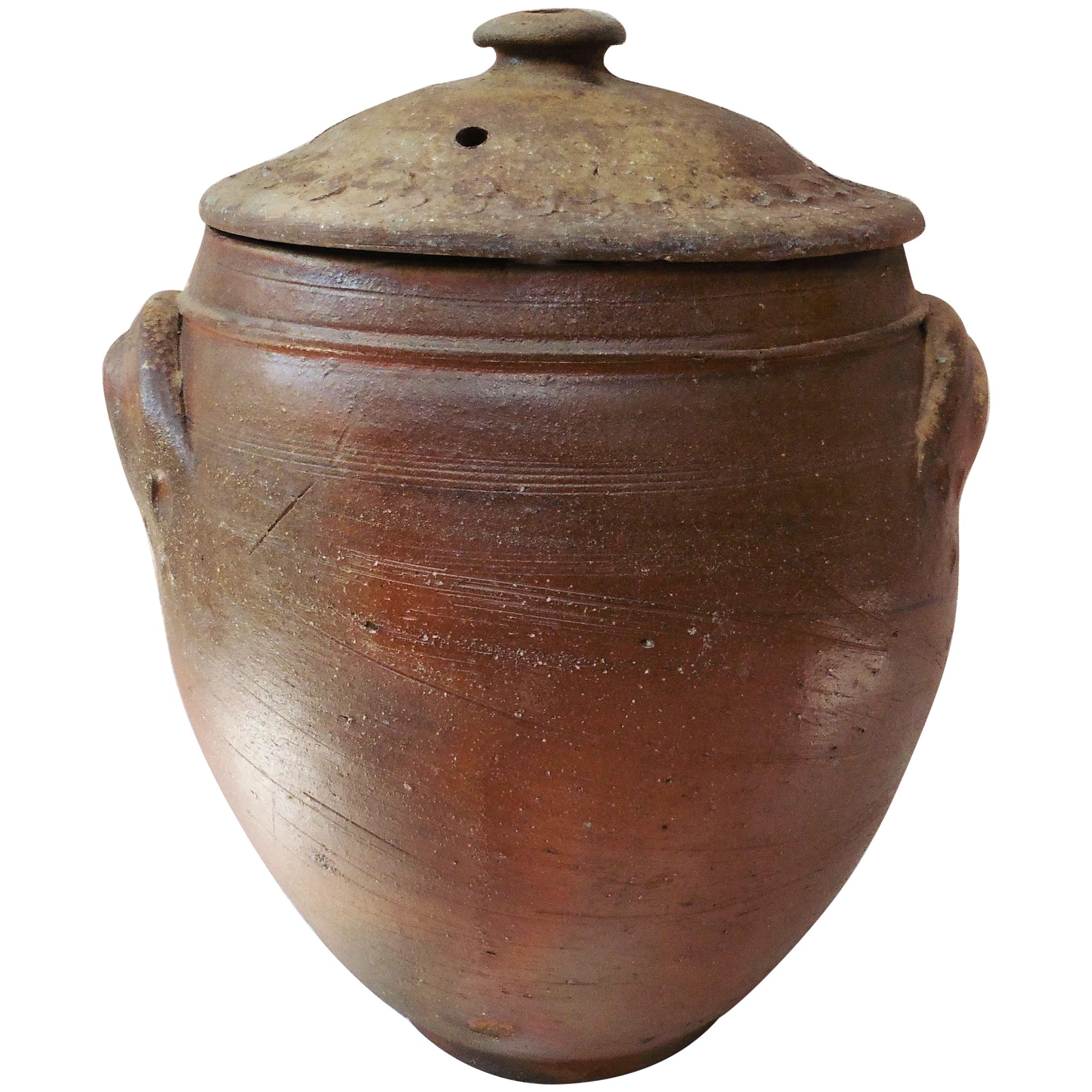 Large French Pottery Salting Jar from Normandy