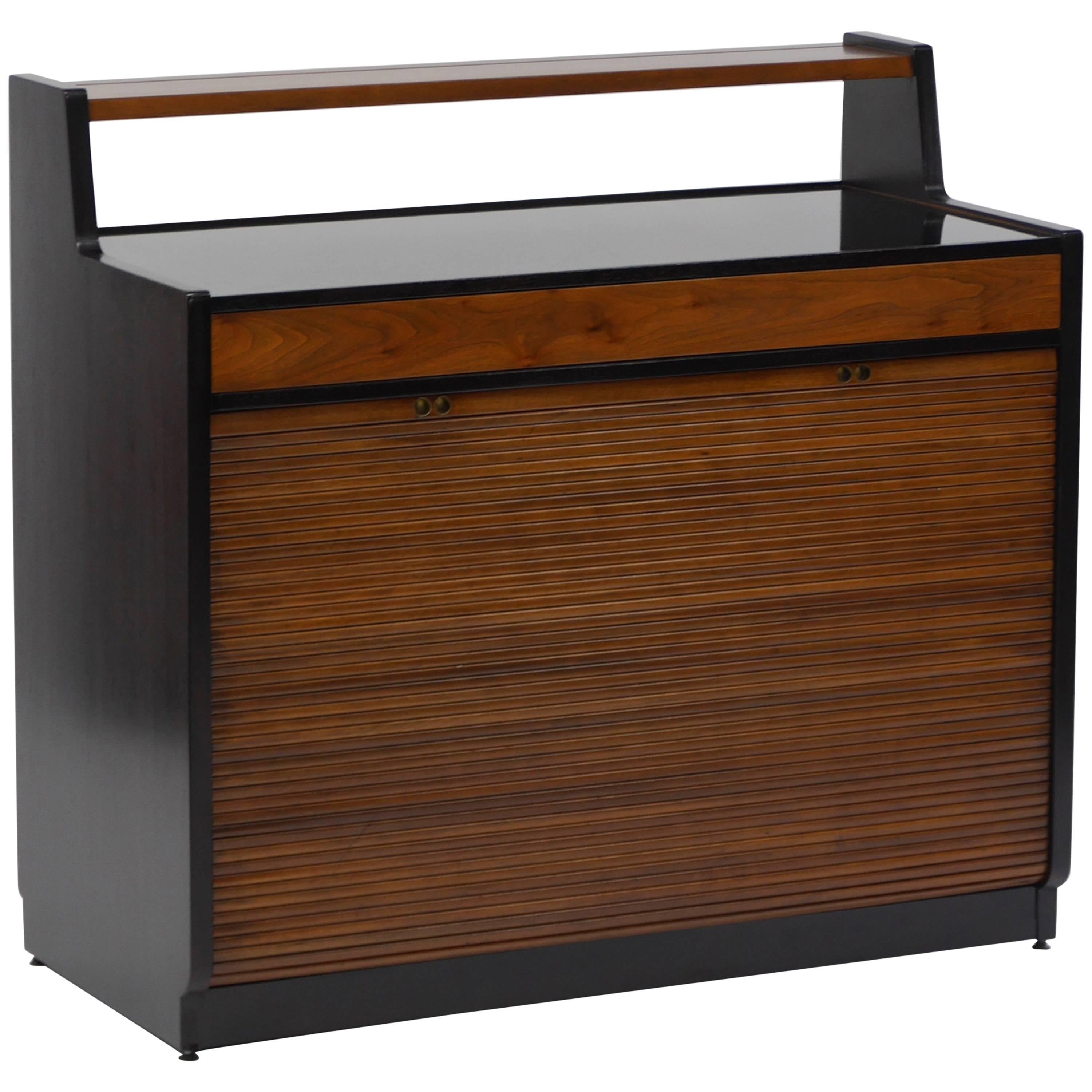 Tambour Front Bar Cabinet by Edward Wormley for Dunbar For Sale