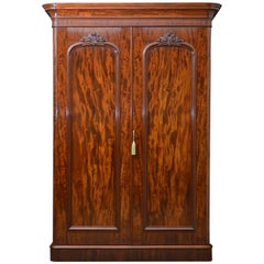 Antique Victorian Mahogany Two-Door Wardrobe